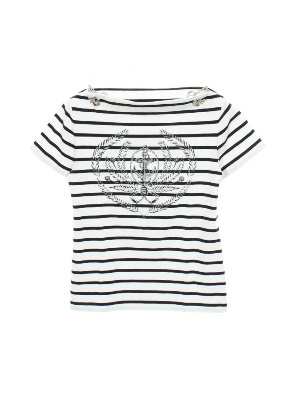 Louis Vuitton Short Sleeve T-Shirt Border with Anchor Chain Kfk Cotton